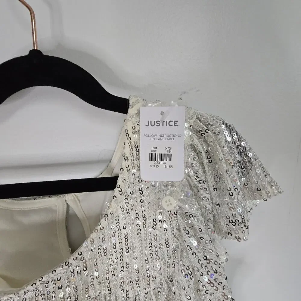 Justice 16/18 plus sparkly youth top NWT